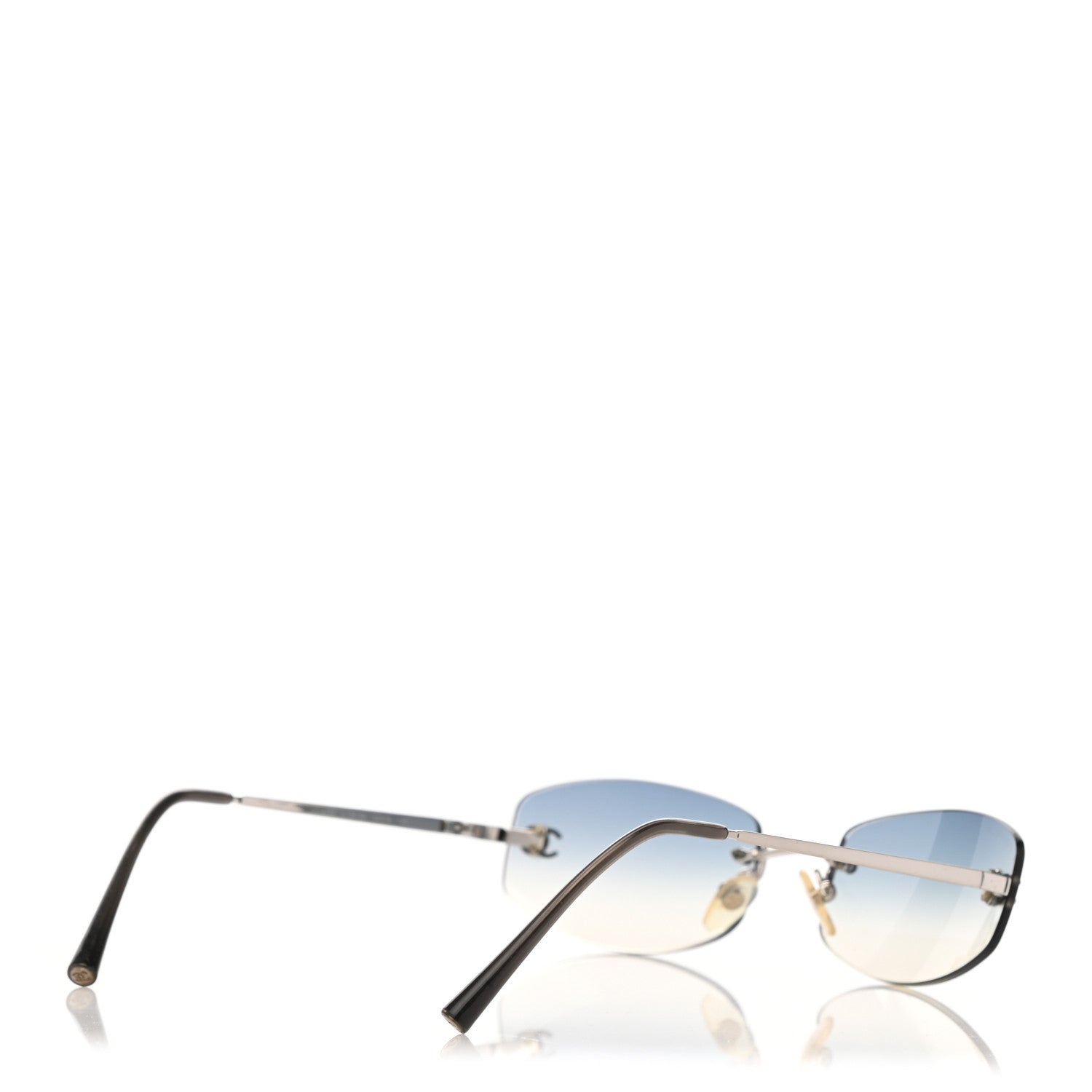 Chanel Metal Frameless Sunglasses 4002 Blue 4 of 8