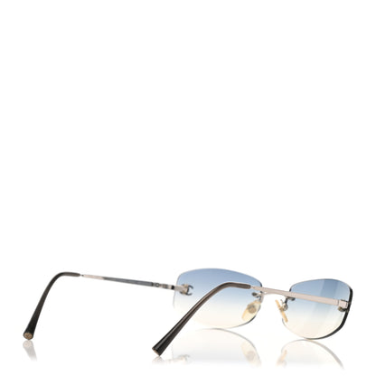 Chanel Metal Frameless Sunglasses 4002 Blue 4 of 8