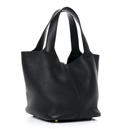 Hermes Taurillon Clemence Picotin Lock 22 MM Black 3 of 13