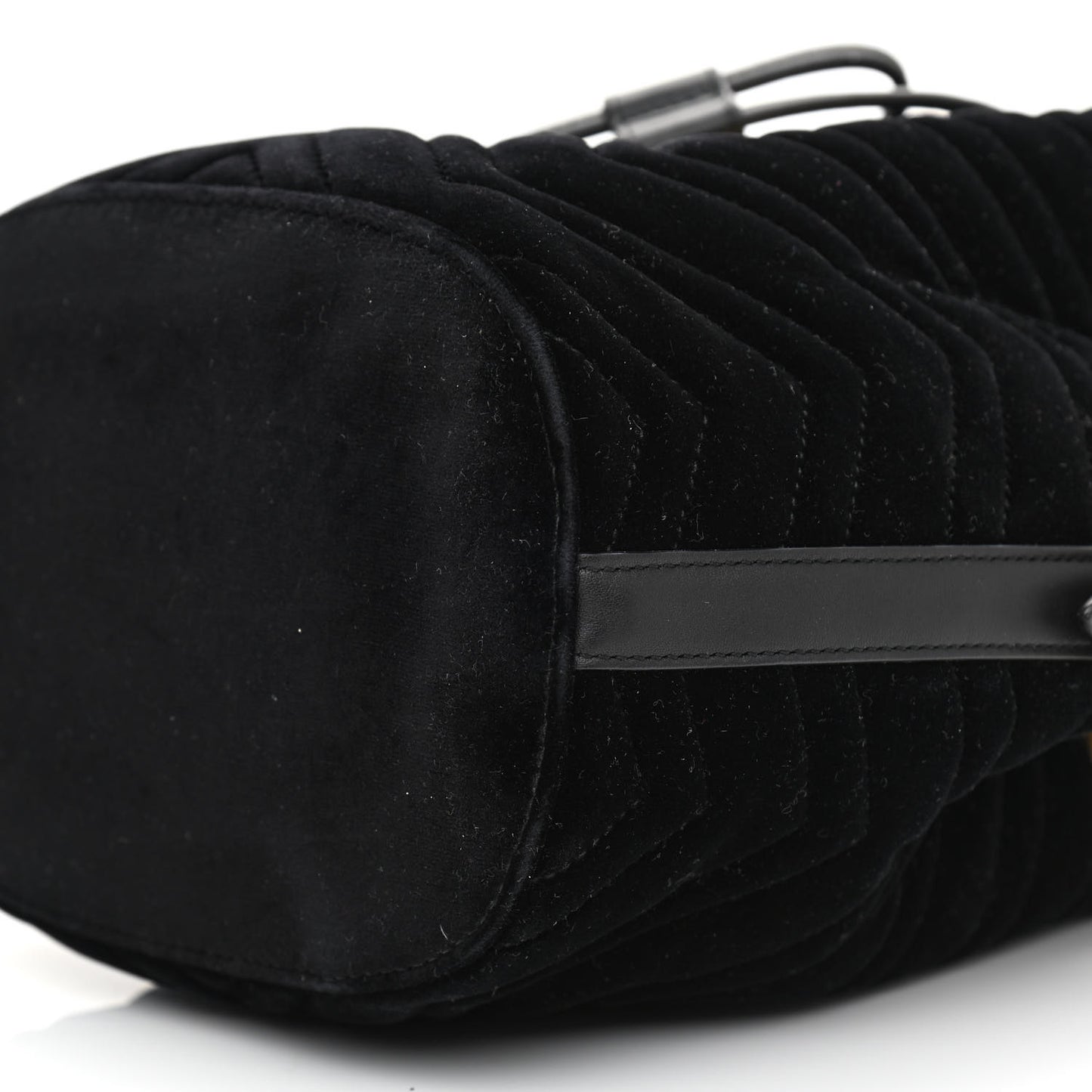 Velvet Matelasse GG Marmont Bucket Bag Black