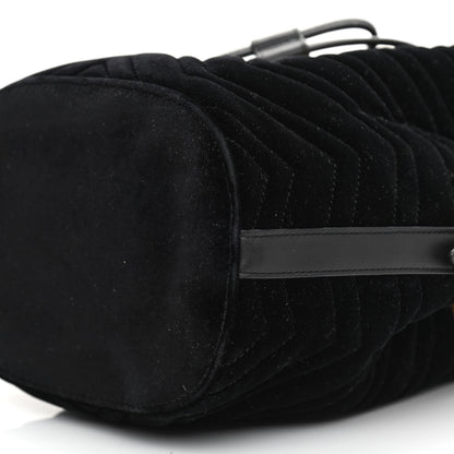 Gucci Velvet Matelasse GG Marmont Bucket Bag Black 10 of 10