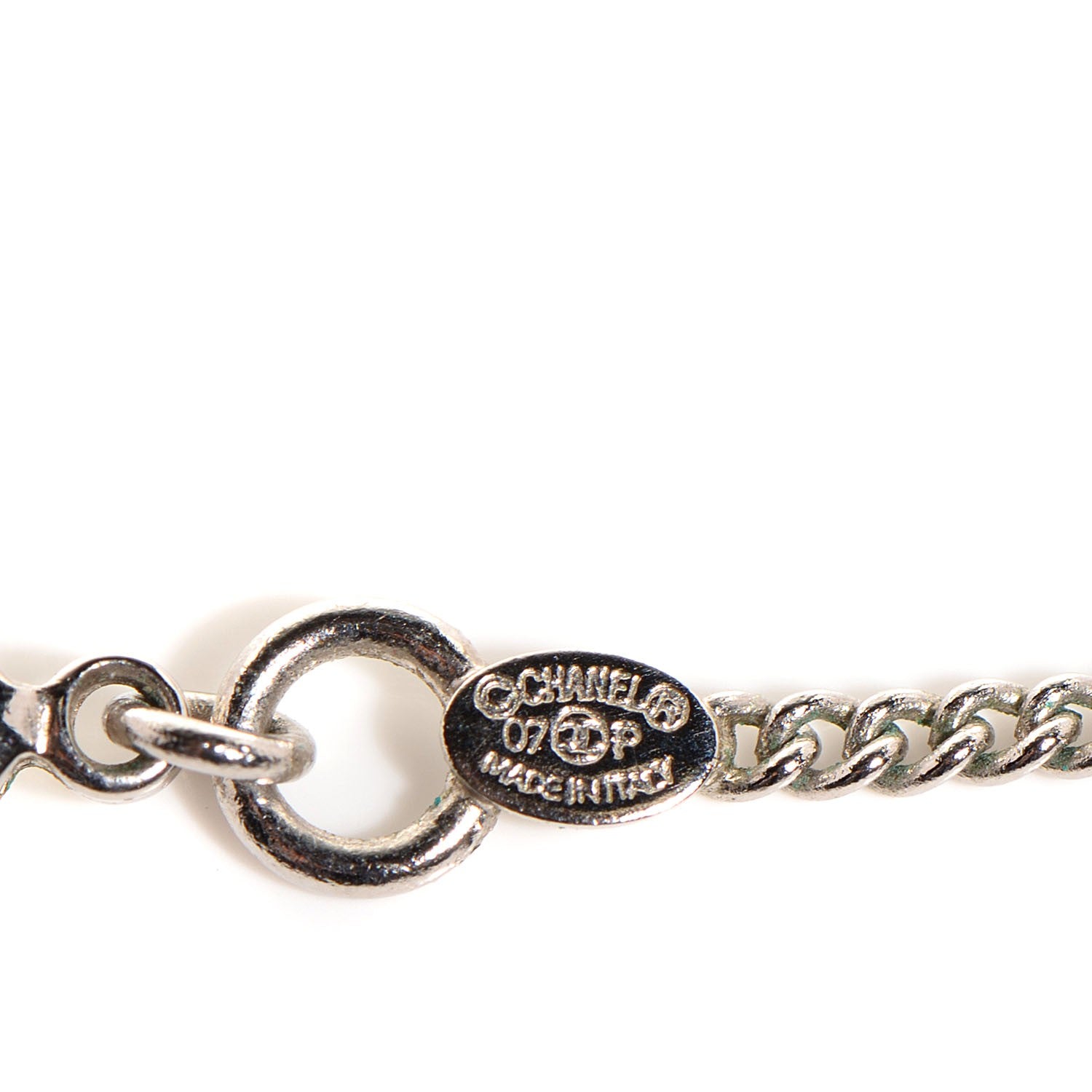 Chanel Crystal Large CC Necklace Silver 4 of 5