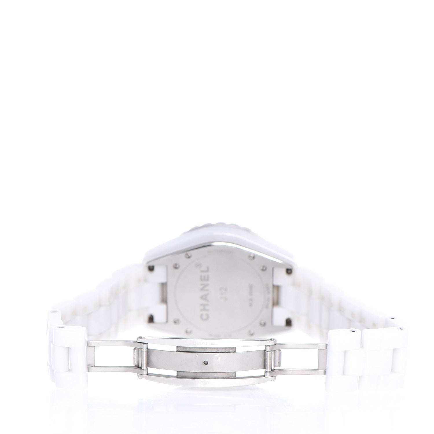 Chanel Stainless Steel Ceramic Diamond 38mm J12 Automatic Watch White 6 of 8