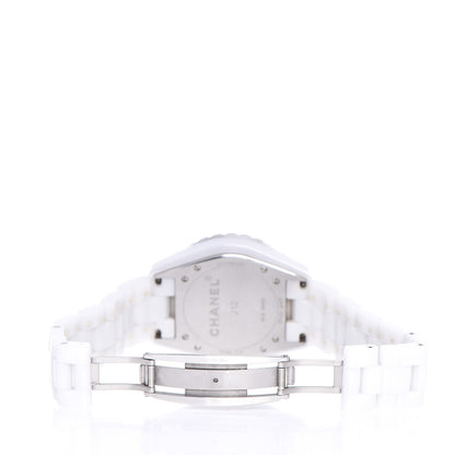 Chanel Stainless Steel Ceramic Diamond 38mm J12 Automatic Watch White 6 of 8