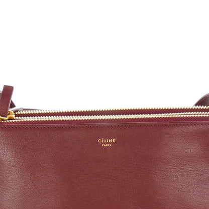 Celine Smooth Lambskin Small Trio Crossbody Bag Burgundy 5 of 9