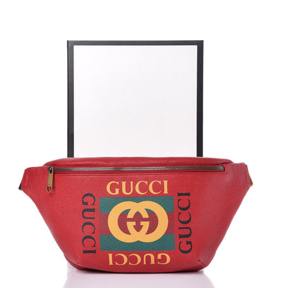 Gucci Grained Calfskin Logo Belt Bag Hibiscus Red 9 of 9