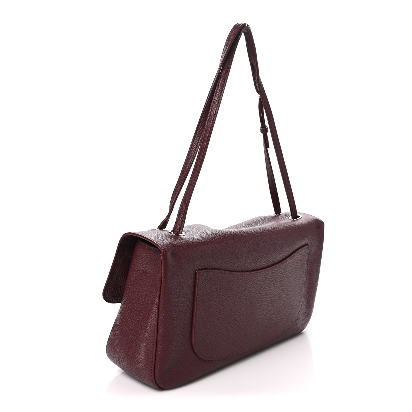 Grained Calfskin Small Souplissimo Maxi Flap Burgundy