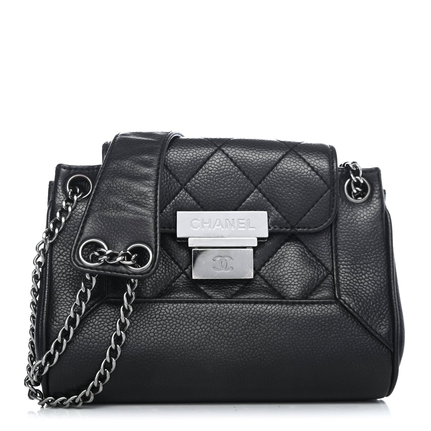 Caviar Small Accordion Flap Black