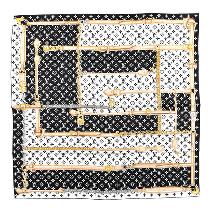 Louis Vuitton Silk Monogram Confidential Square Scarf Black 1 of 3