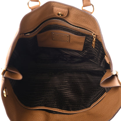 Prada Vitello Daino Side Zip Tote Cannella 4 of 5
