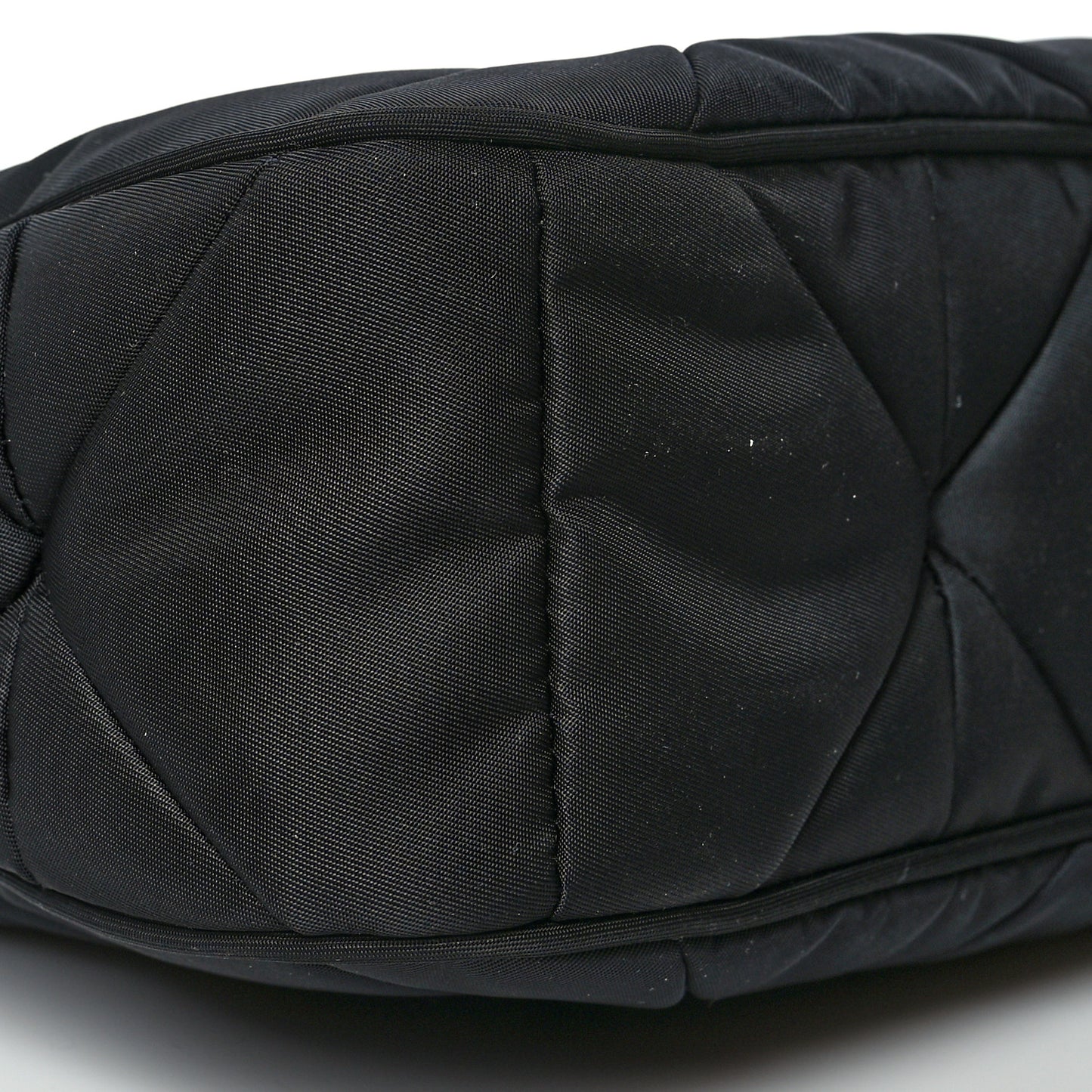 Re-Nylon Triangle Padded Patchwork Shoulder Bag Black