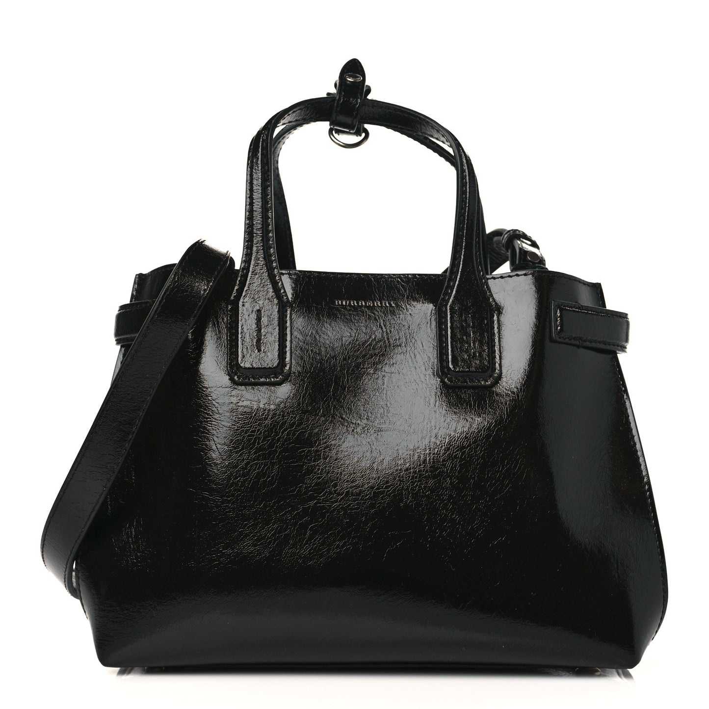 Soft Calfskin Small Banner Tote Black