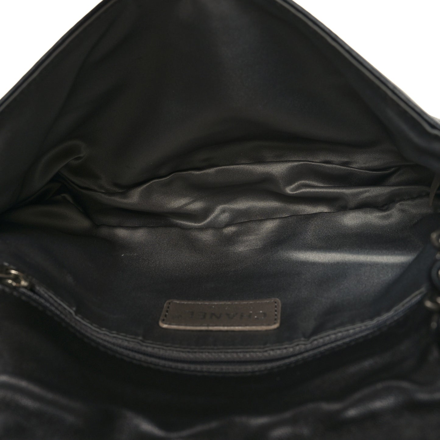 Lambskin Rock And Cabaret Chain Fringe Flap Black