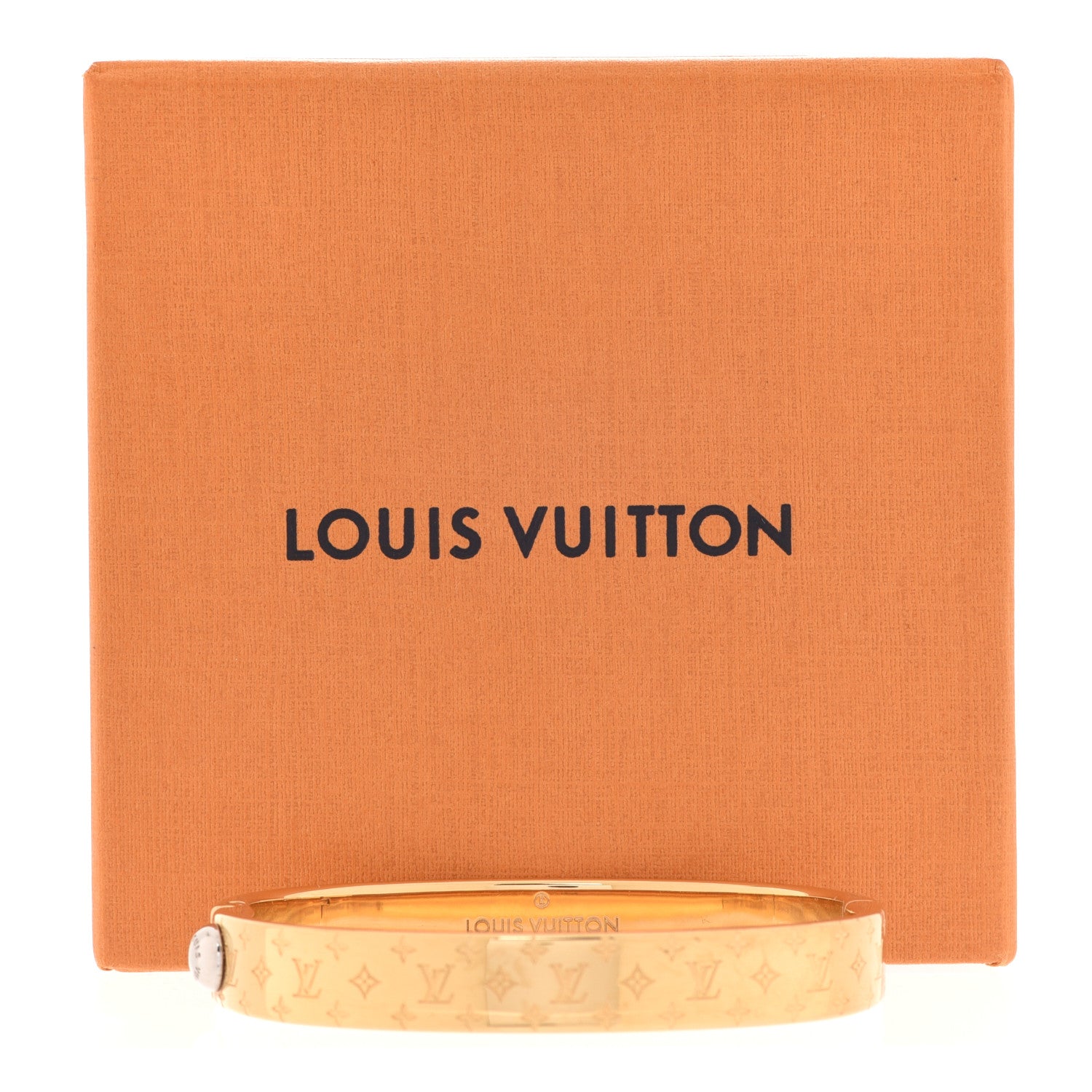 Louis Vuitton Brass Monogram Nanogram Cuff M Gold 6 of 6