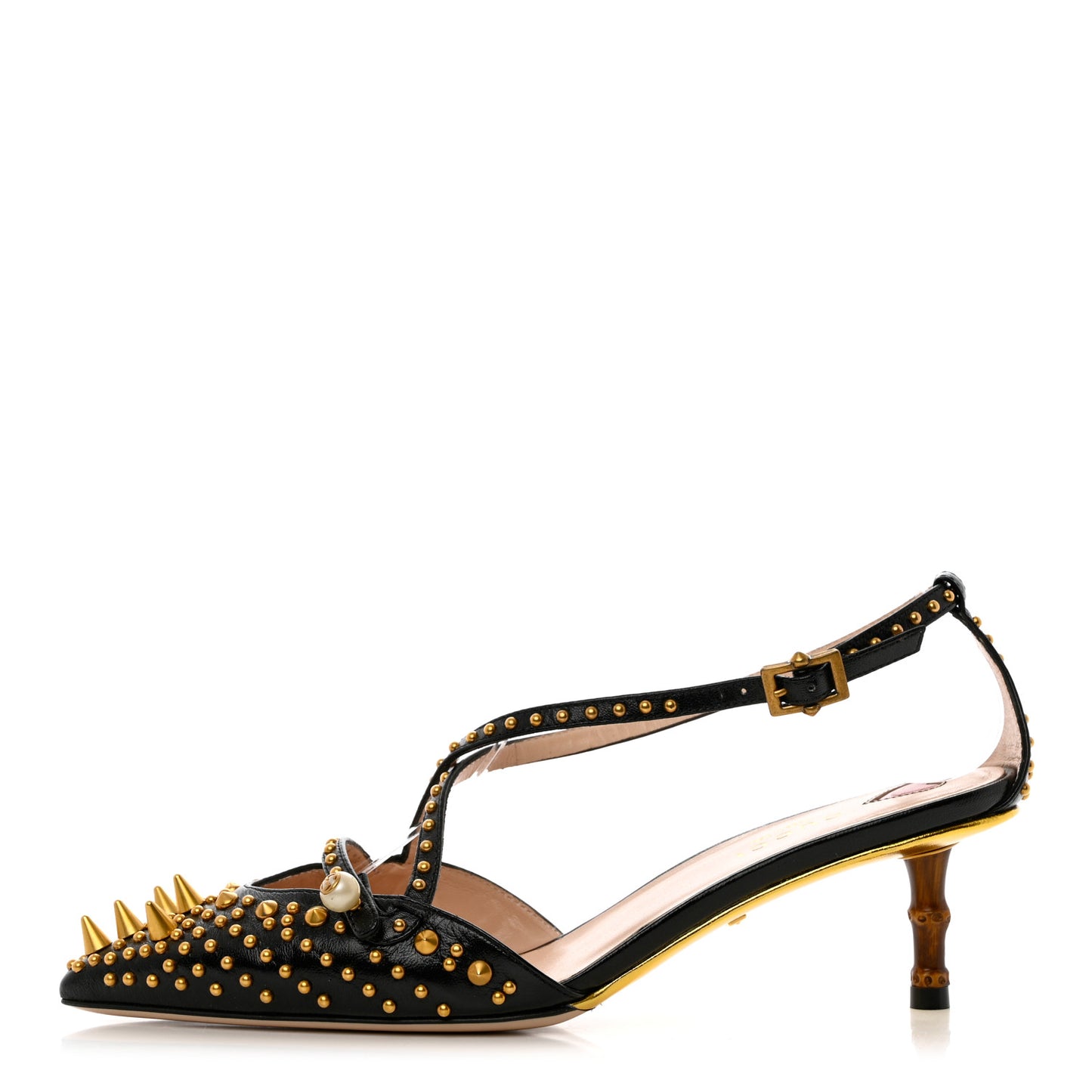 Malaga Kid Studded Pointed Toe Unia Pumps 36.5 Black
