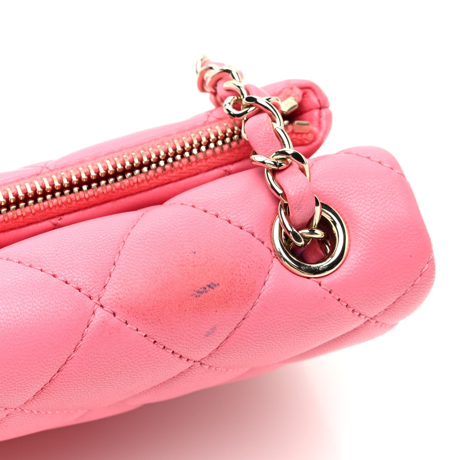 Chanel Lambskin Quilted CC Pocket Clutch With Chain Pink 12 of 19
