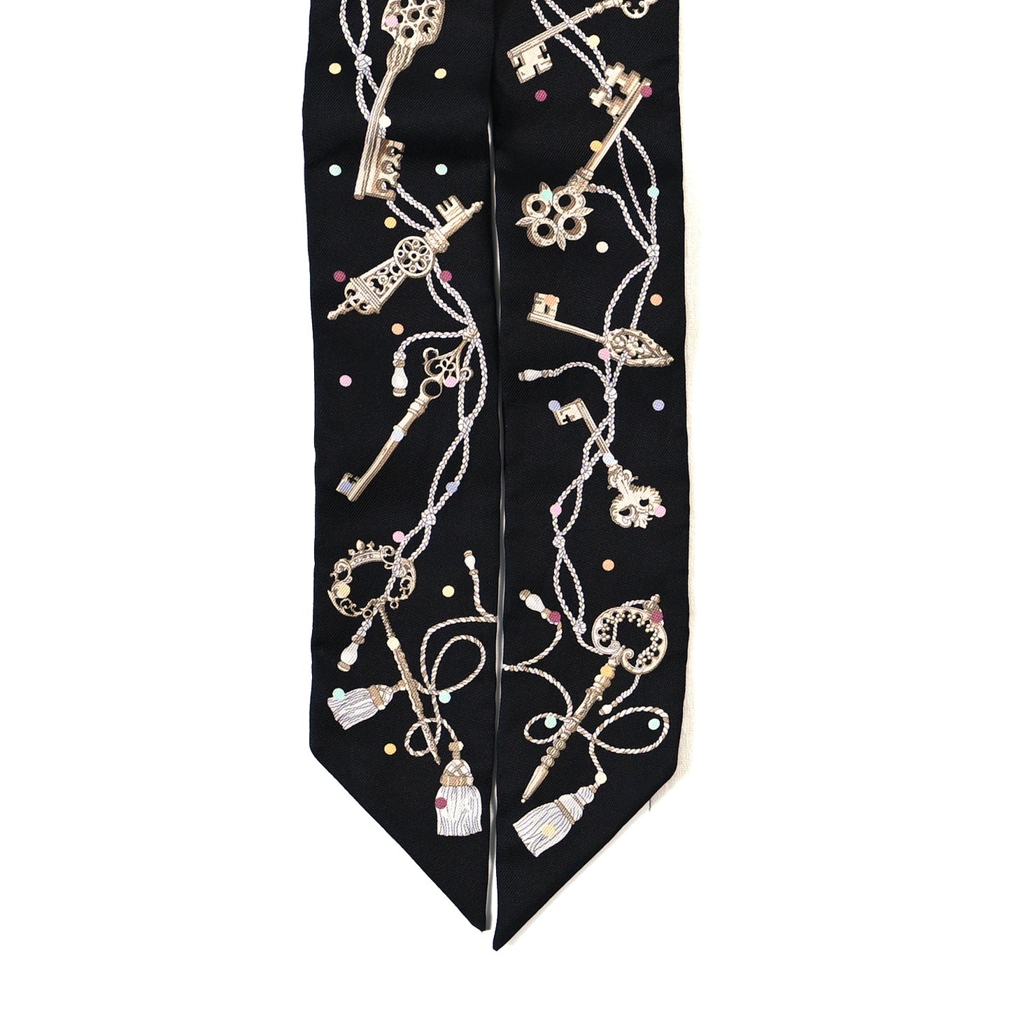 Silk Les Cles A Pois Twilly Black Beige Rose Multicolor