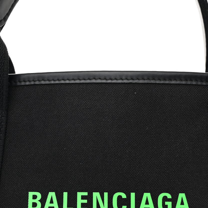 Balenciaga Cotton Canvas Calfskin Navy Cabas XS Black 11 of 13