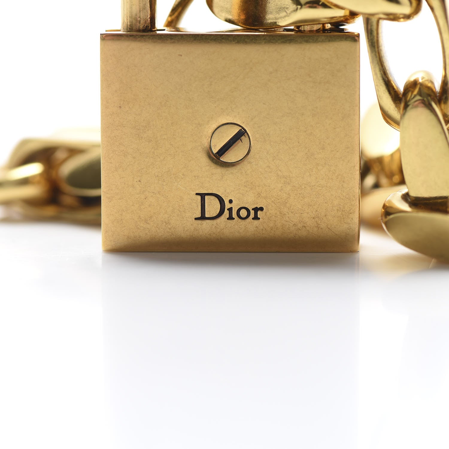 Christian Dior Metal Lucky Locket Choker Necklace Aged Gold 4 of 5