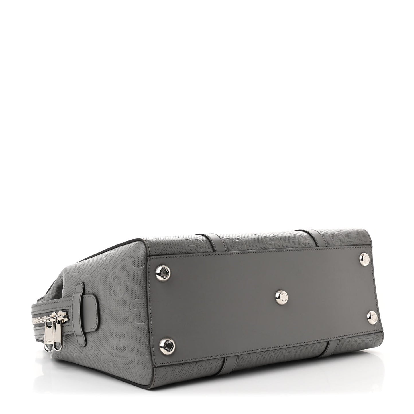 Calfskin GG Tennis Embossed Tote Bag Dusty Grey