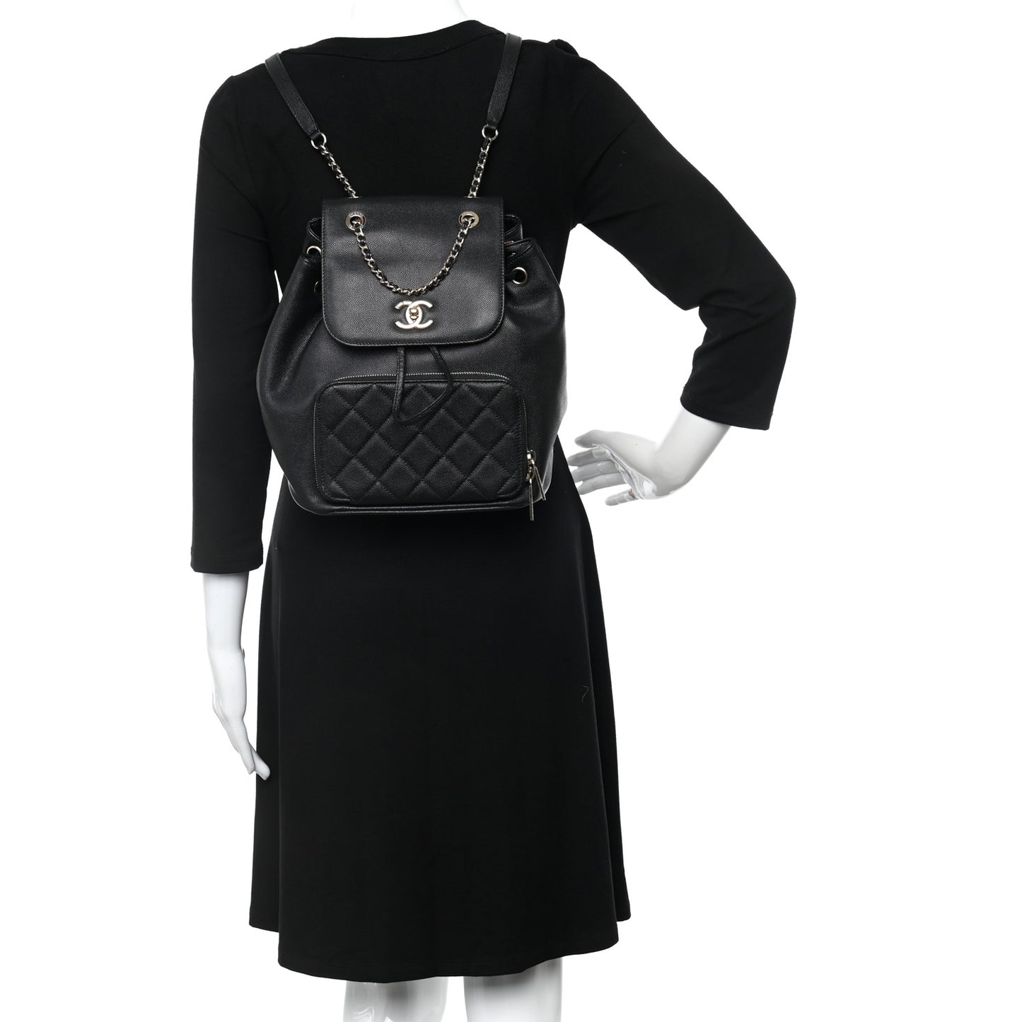 Caviar Quilted Business Affinity Backpack Black