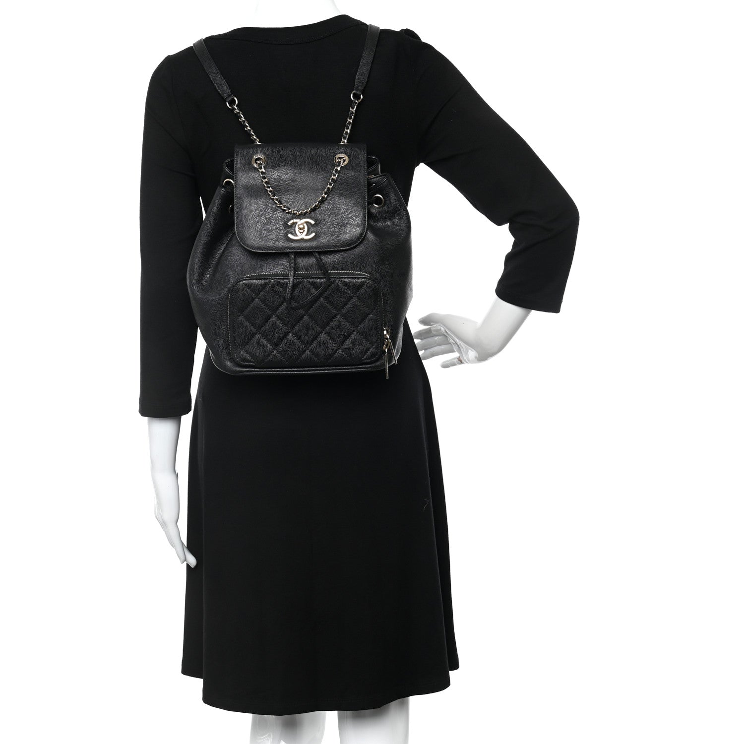 Chanel Caviar Quilted Business Affinity Backpack Black 2 of 10