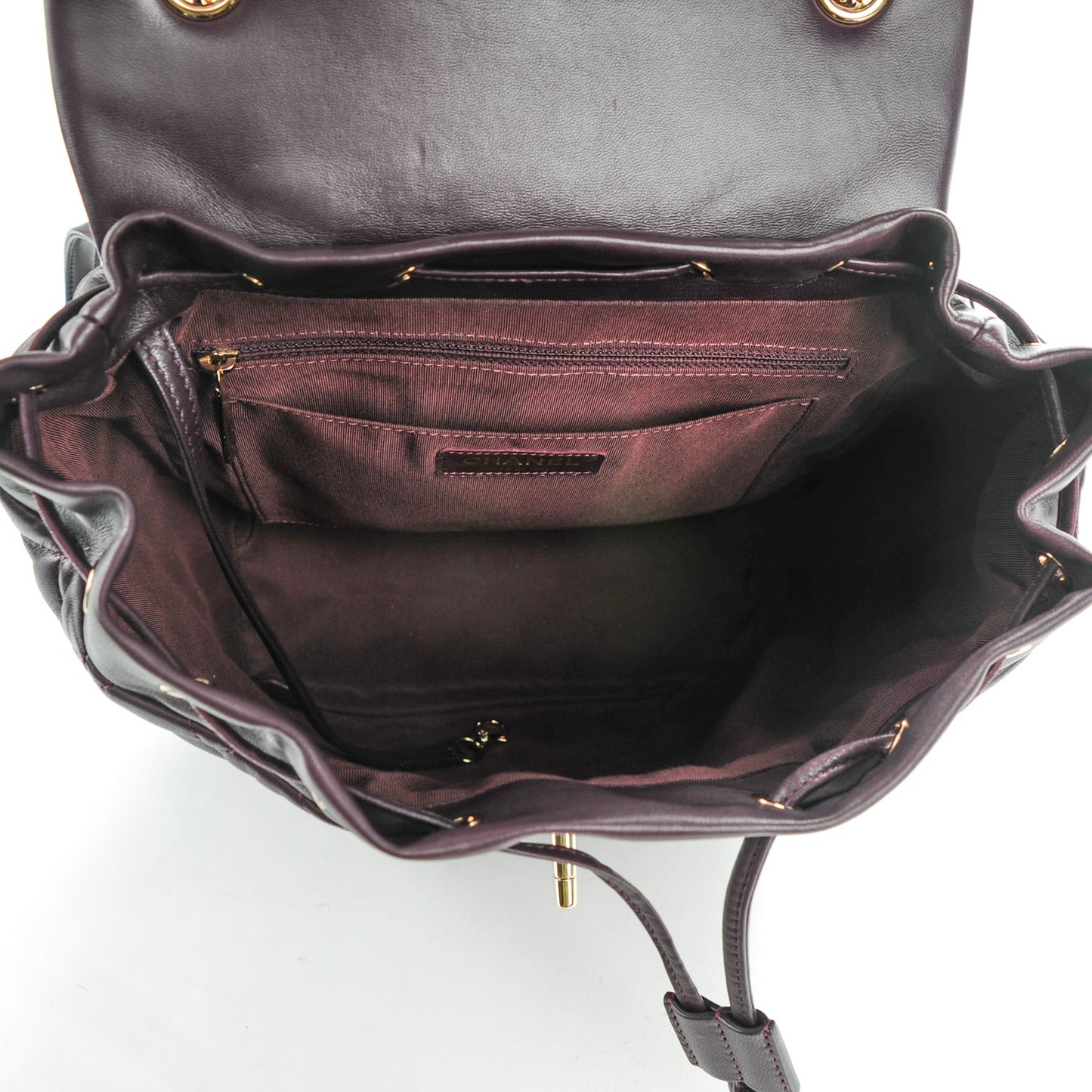 Lambskin Quilted Large Urban Spirit Backpack Dark Purple