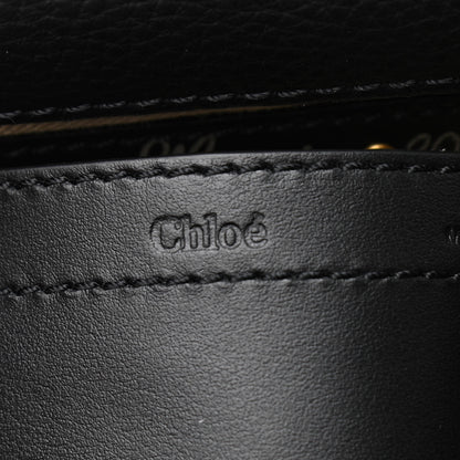 Chloe Calfskin Mini Marcie Round Fringe Crossbody Bag Black 7 of 9