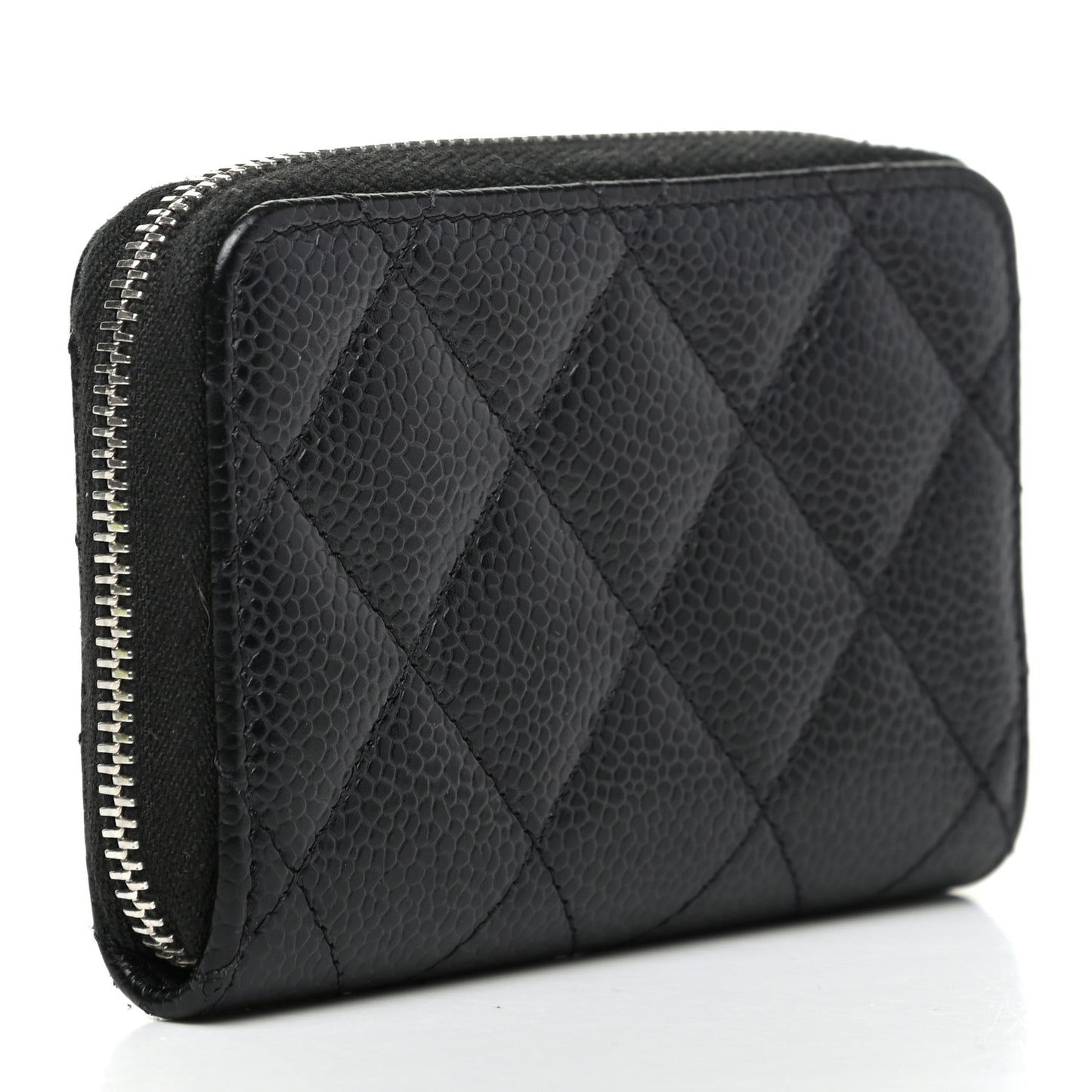 Caviar Quilted Zip Coin Purse Black