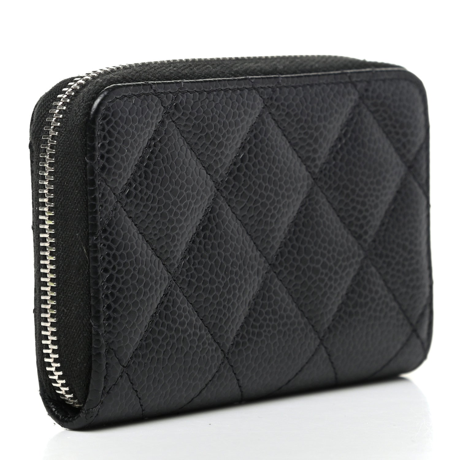 Chanel Caviar Quilted Zip Coin Purse Black 2 of 7
