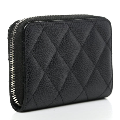 Chanel Caviar Quilted Zip Coin Purse Black 2 of 7