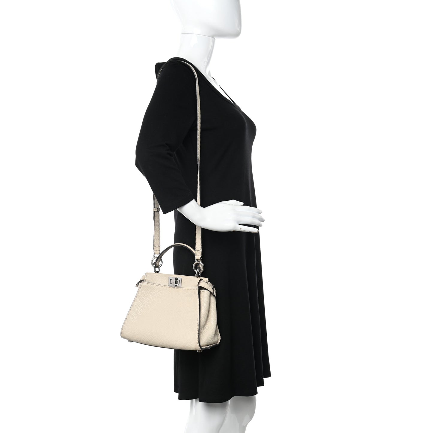Cuoio Romano Selleria Mini Peekaboo Iconic Satchel Latte