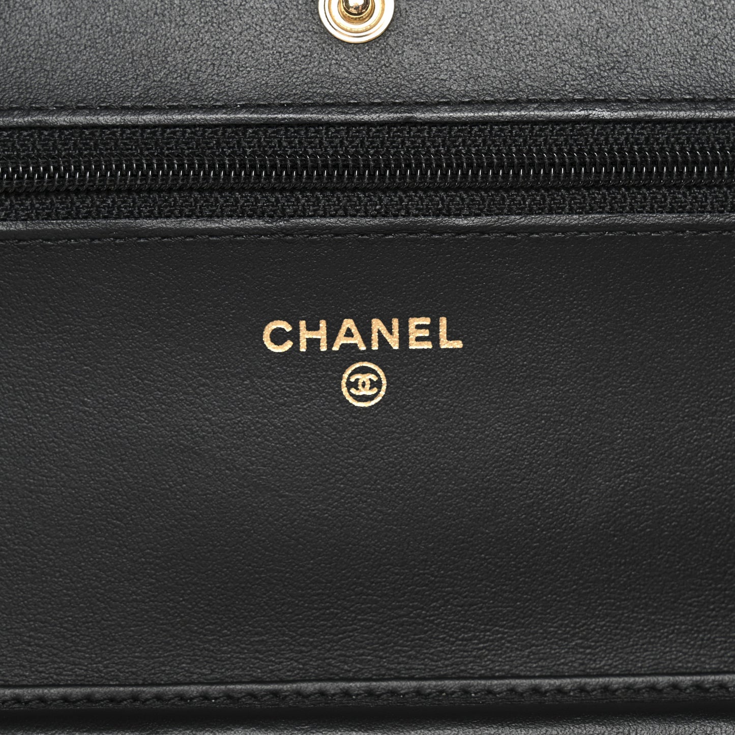 Aged Calfskin Quilted Lucky Charms 2.55 Reissue Wallet On Chain WOC Black