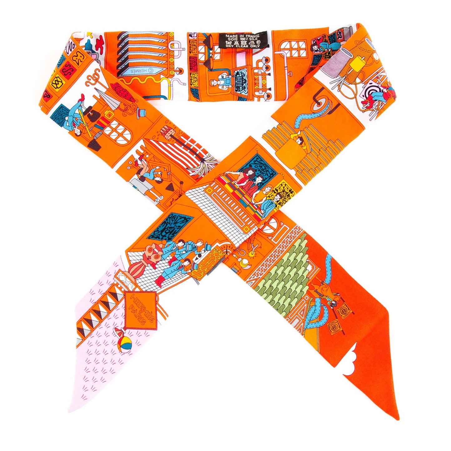 Silk La Maizeon De Carres Twilly Orange Capucine Rose