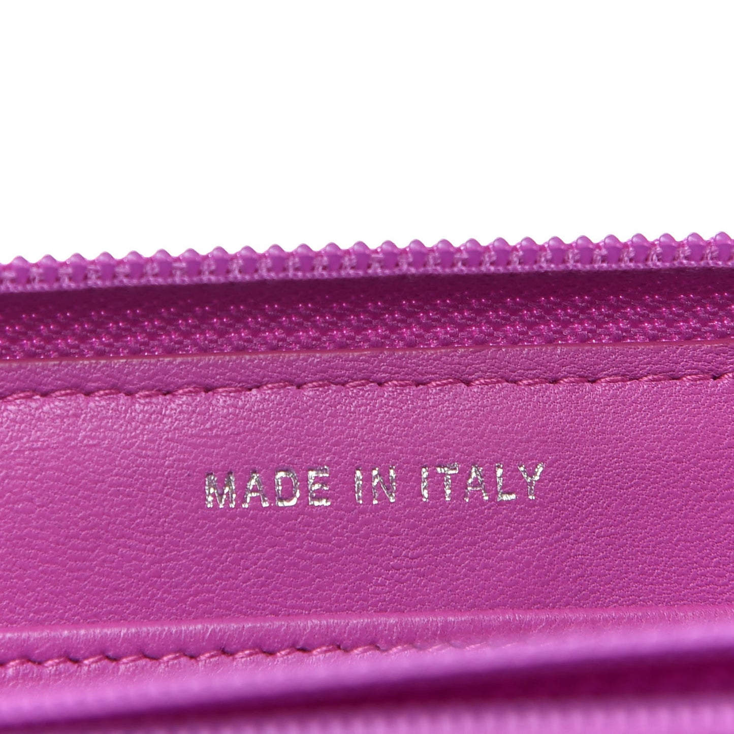 Lambskin Quilted Boy Zip Wallet Fuchsia