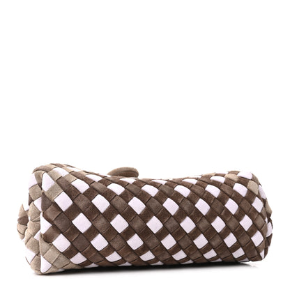 Bottega Veneta Suede Intrecciato Small The Lauren 1980 Clutch With Chain Praline Musk Washed Brownie 3 of 10
