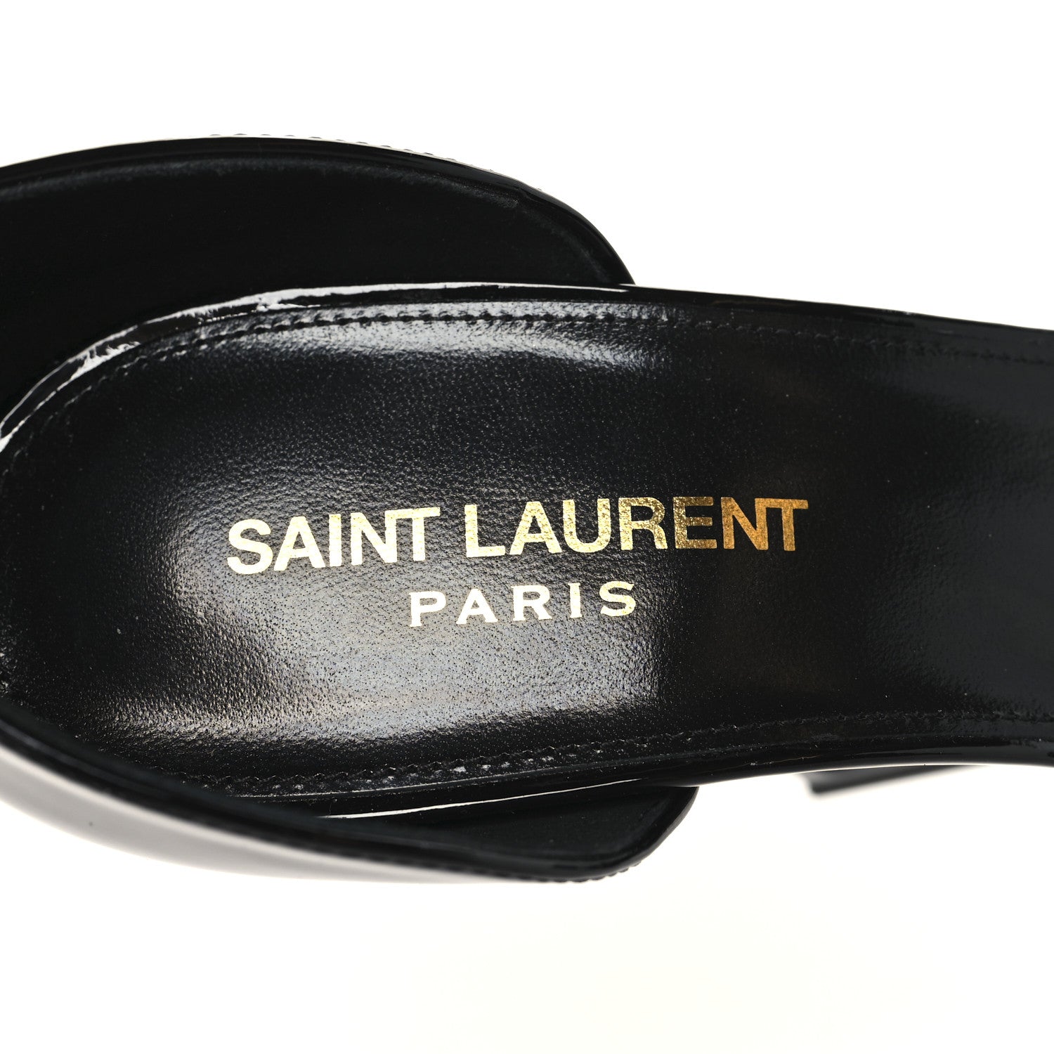 Saint Laurent Patent Calfskin Opyum 110 Sandals 39.5 Black 9 of 10