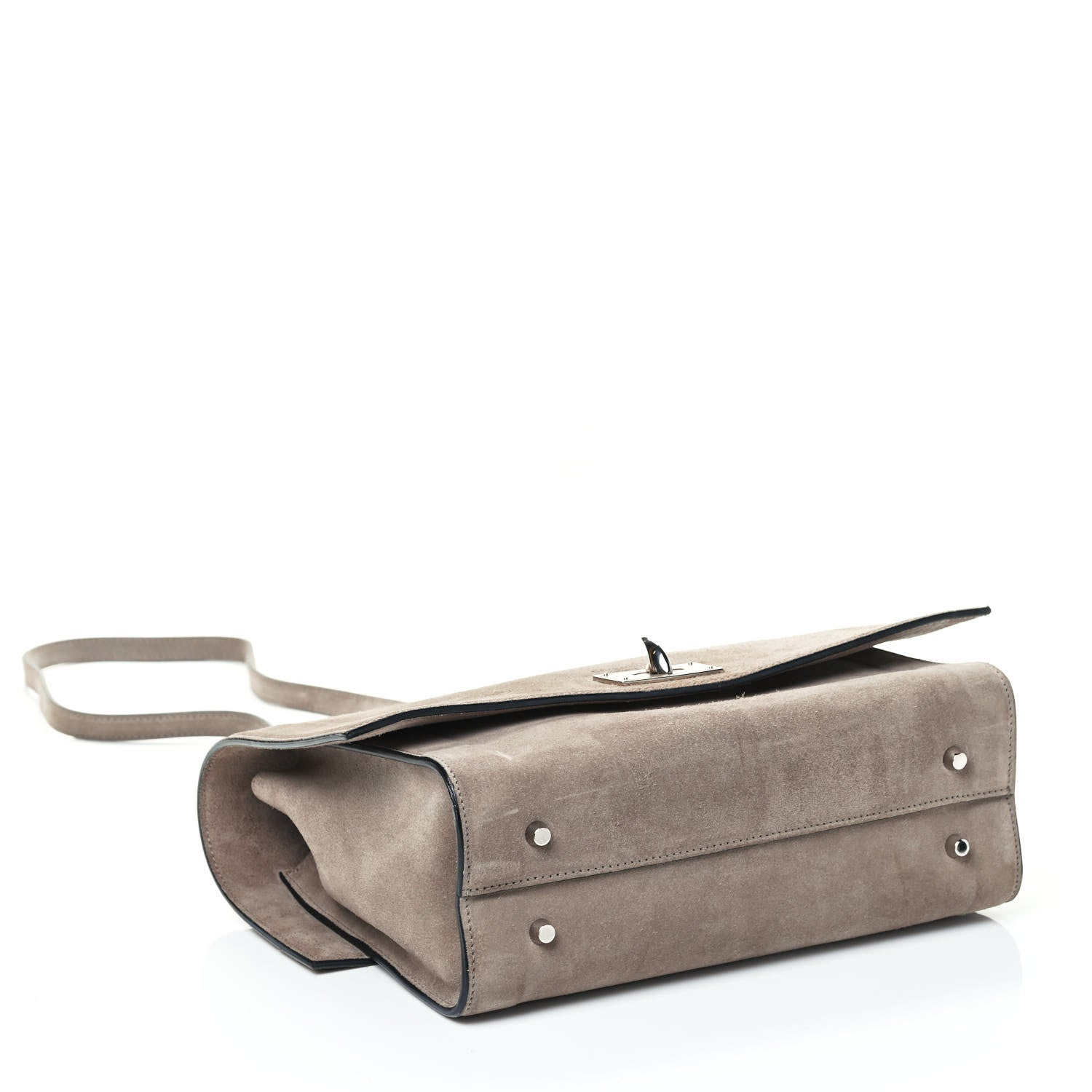 Givenchy Suede Medium Shark Lock Satchel Taupe 3 of 4