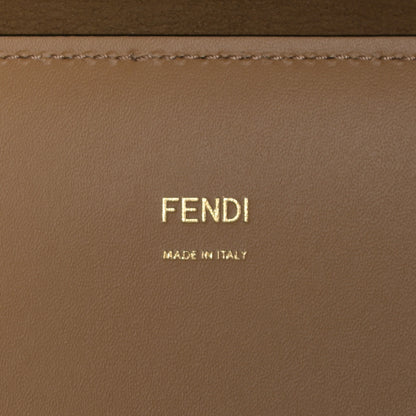 Fendi Vitello King Plexiglass Logo Embossed Medium Fendi Sunshine Shopper Tote Miele Scuro 5 of 8
