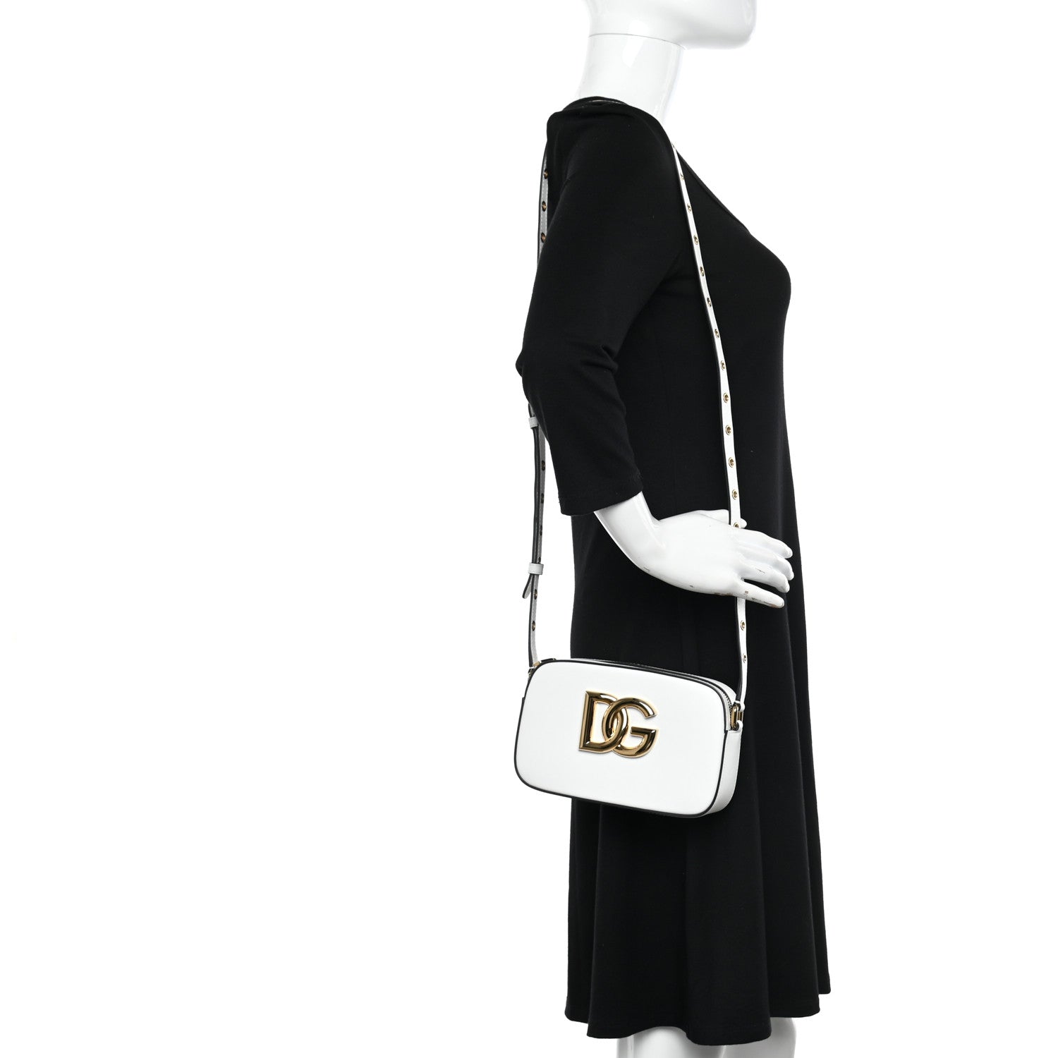 Dolce & Gabbana Calfskin Hot Stuff DG Logo 3.5 Crossbody Bag White 2 of 9
