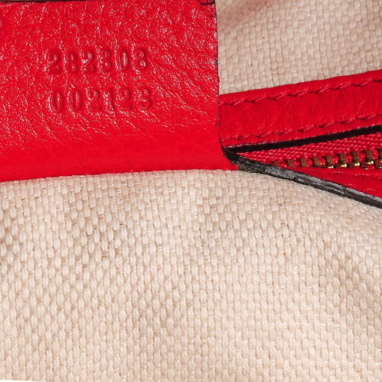 Gucci Pebbled Calfskin Large Soho Shoulder Bag Red 7 of 10