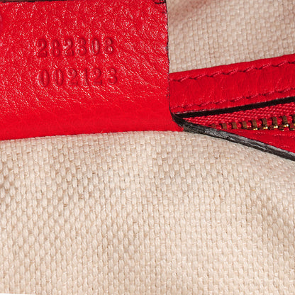 Gucci Pebbled Calfskin Large Soho Shoulder Bag Red 7 of 10