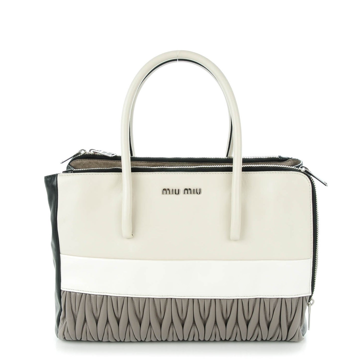 Nappa Matelasse Convertible Satchel Argilla Talco