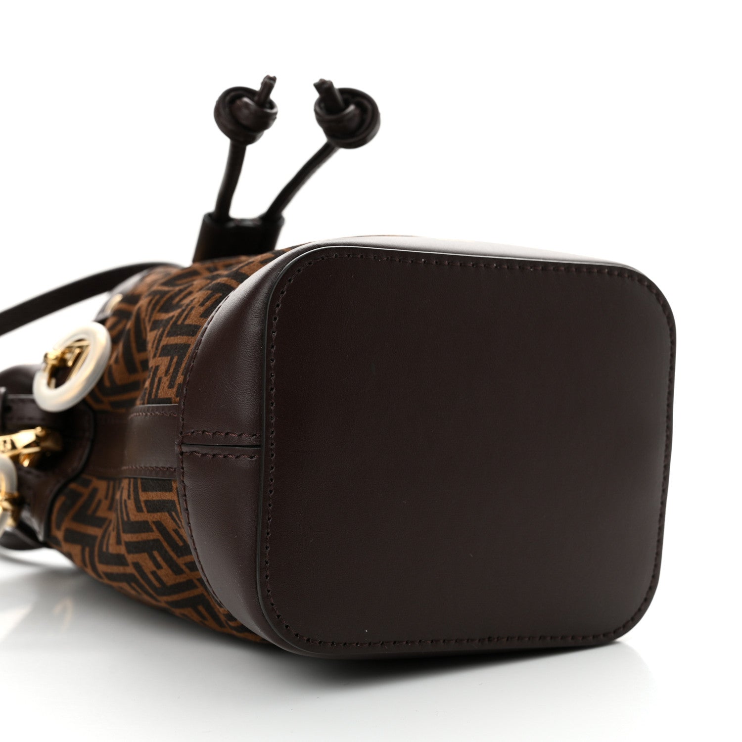 Fendi Suede Vitello King F is Fendi Micro FF Mini Mon Tresor Bucket Bag Sigaro Marrone Ebano 9 of 10