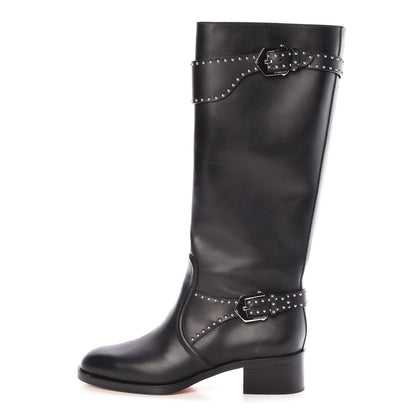 Givenchy Calfskin Studded Riding Boots 39 Black 1 of 6