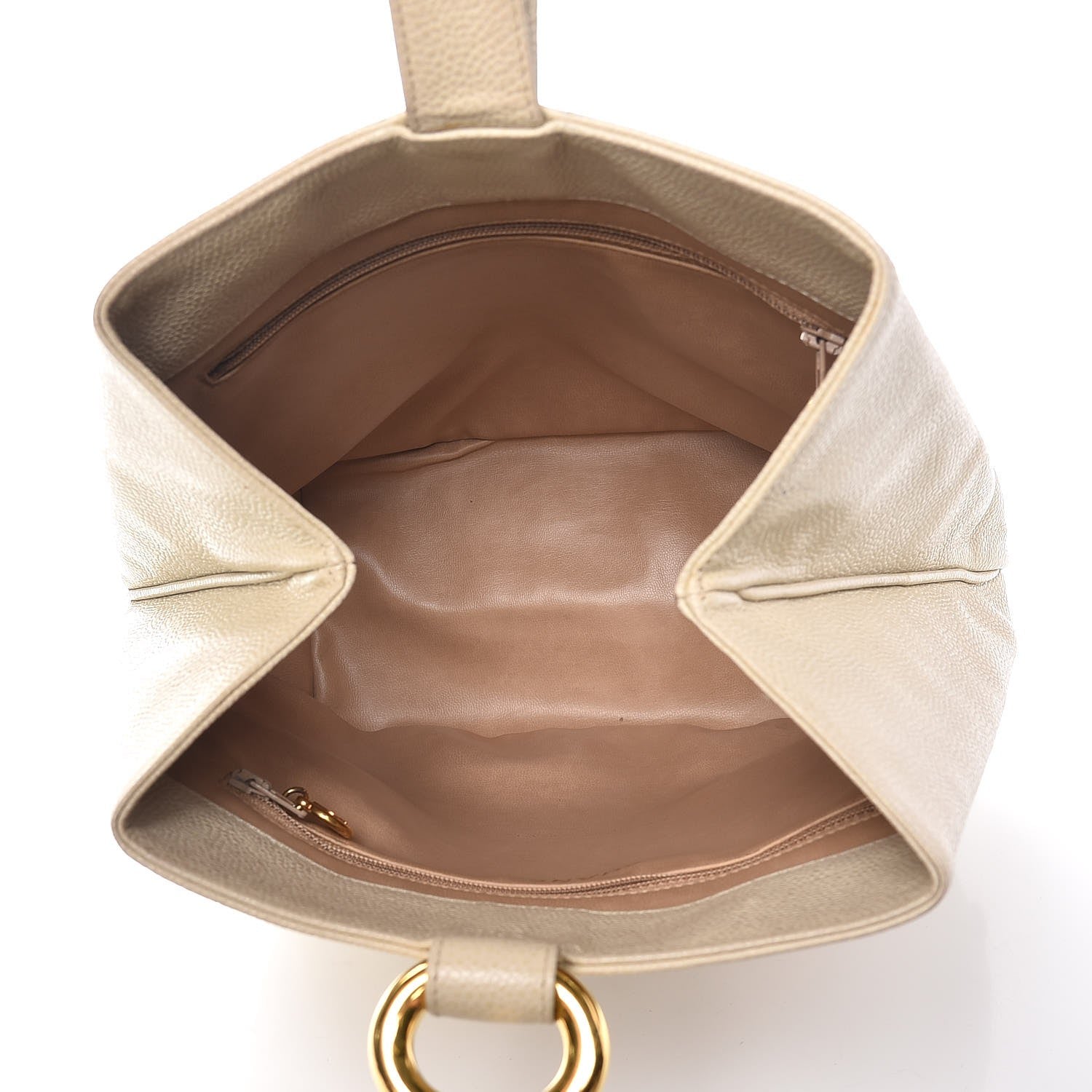 Chanel Caviar CC Bucket Shoulder Bag White 5 of 14