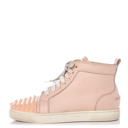 Christian Louboutin Patent Calfskin Lou Spikes Flat Sneakers 38 Poudre 1 of 28