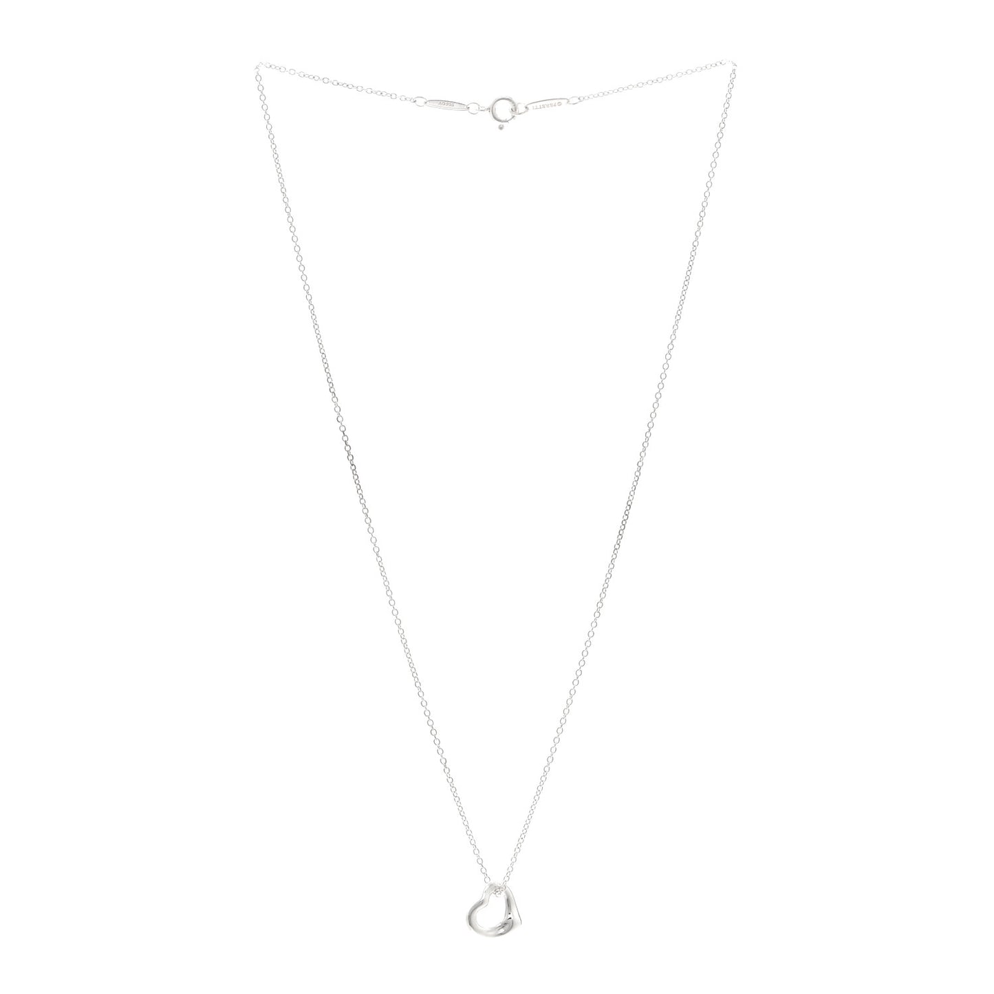 Sterling Silver Elsa Peretti 11mm Open Heart Pendant Necklace
