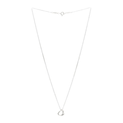Tiffany Sterling Silver Elsa Peretti 11mm Open Heart Pendant Necklace 3 of 5