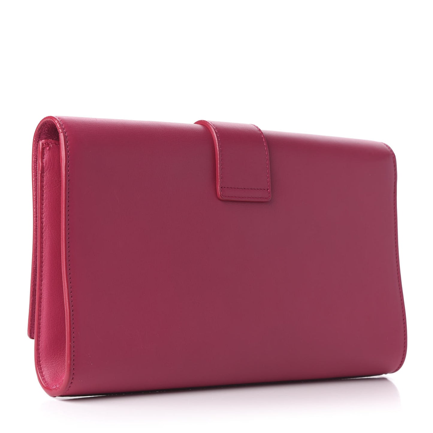 Calfskin Classic Y Ligne Clutch Fuchsia